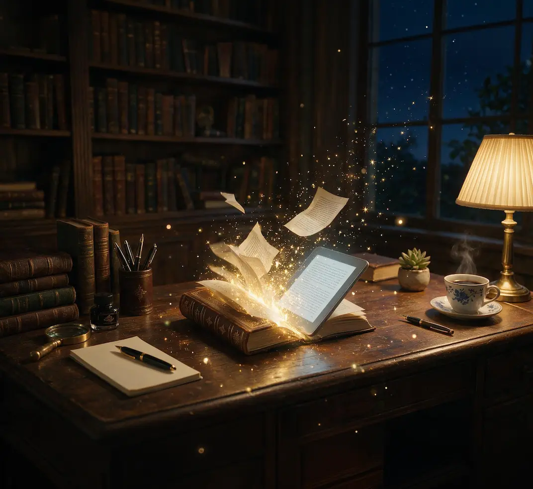Professional book writer developing a manuscript from author notes and interviews