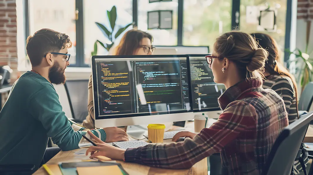 Software developers planning a custom business application