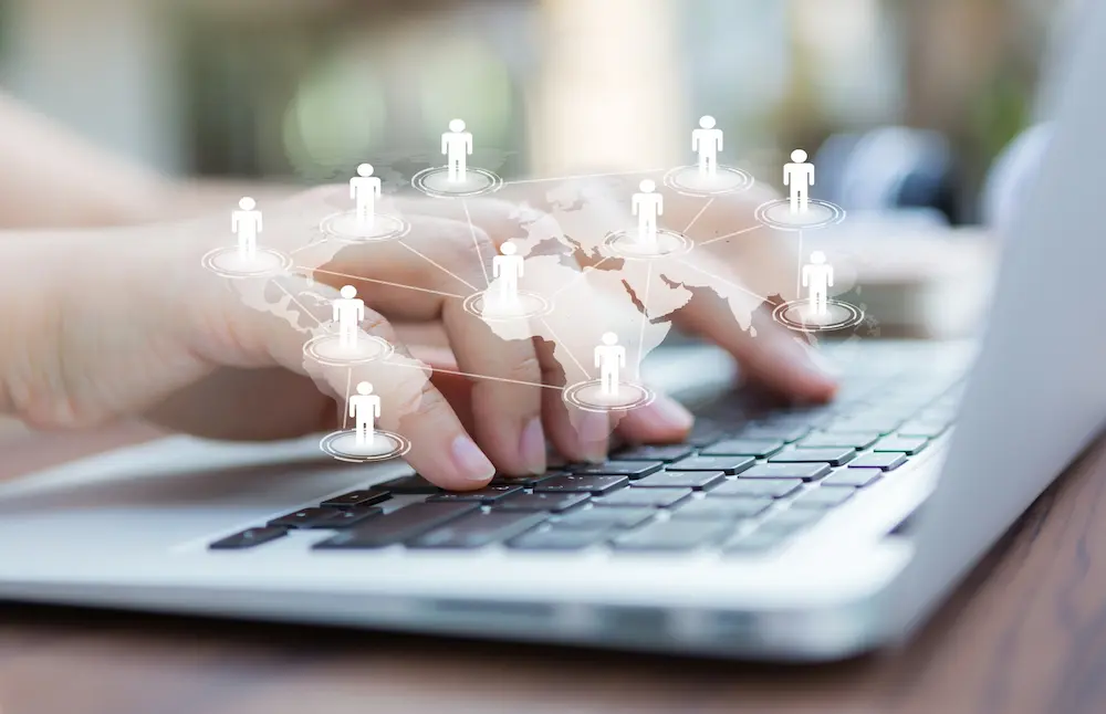 Professional customer support team working in a modern office