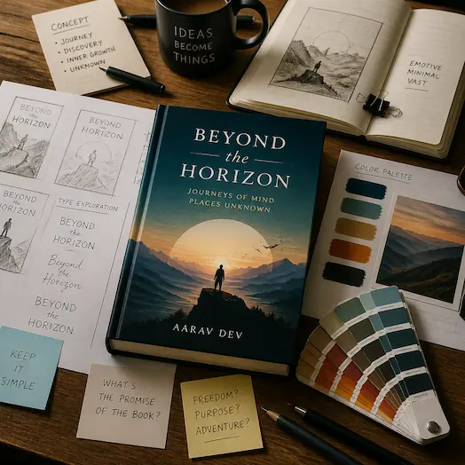 Book designer creating a professional cover and interior layout